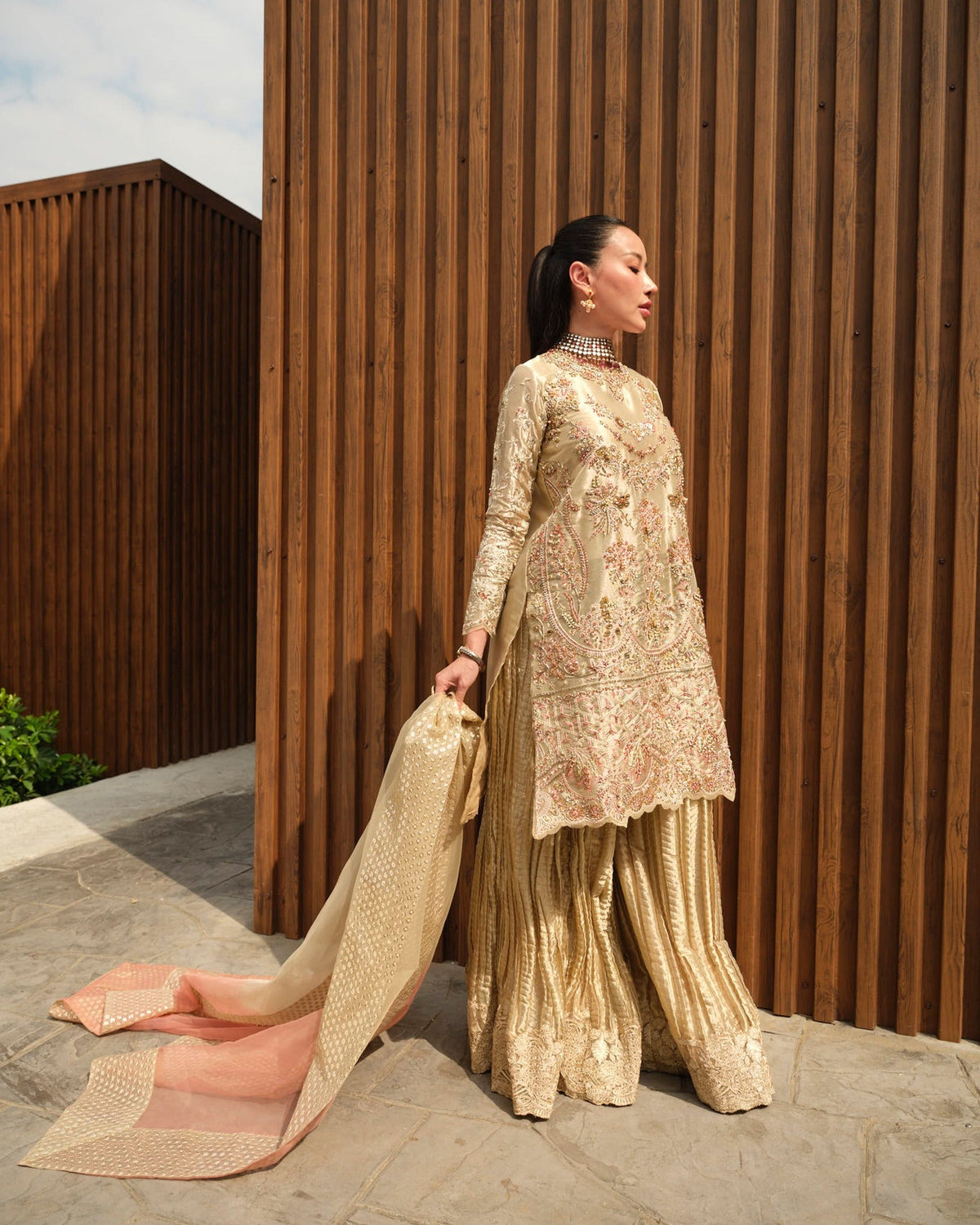 Mysie by Tahira | Wedding Formal Wears | ANUM-Brand:Mysie by Tahira-Type:Ladies Clothes-Gold-Tissue-House of Maryam- Buy in UK, USA