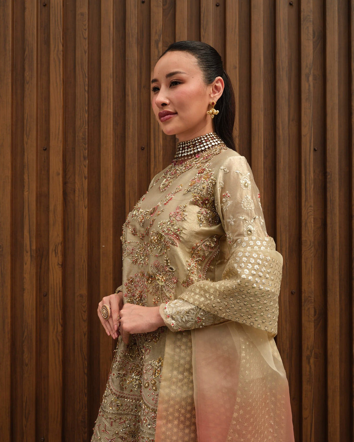 Mysie by Tahira | Wedding Formal Wears | ANUM-Brand:Mysie by Tahira-Type:Ladies Clothes-Gold-Tissue-House of Maryam- Buy in UK, USA