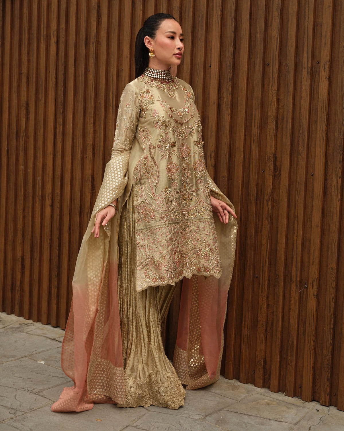 Mysie by Tahira | Wedding Formal Wears | ANUM-Brand:Mysie by Tahira-Type:Ladies Clothes-Gold-Tissue-House of Maryam- Buy in UK, USA