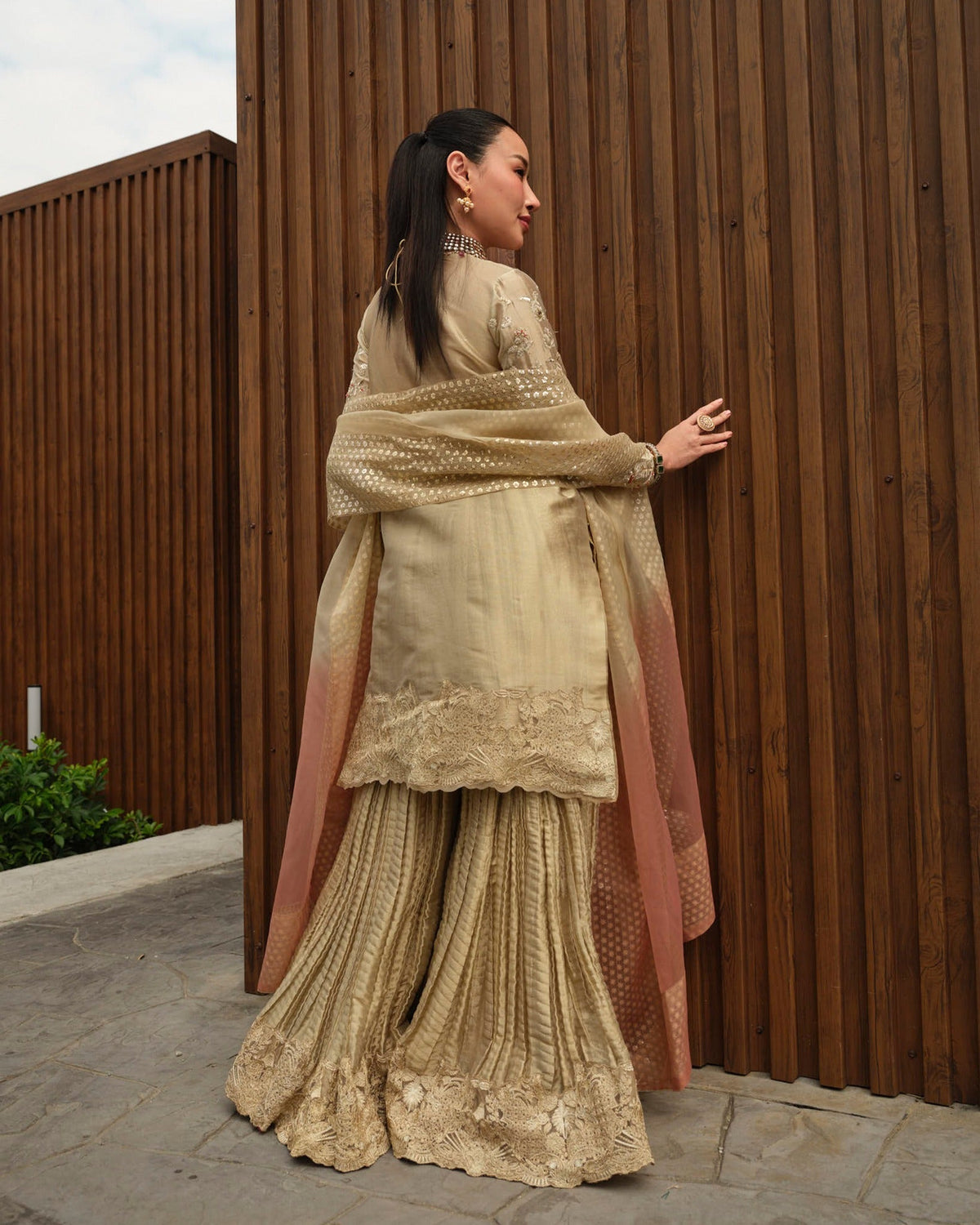 Mysie by Tahira | Wedding Formal Wears | ANUM-Brand:Mysie by Tahira-Type:Ladies Clothes-Gold-Tissue-House of Maryam- Buy in UK, USA