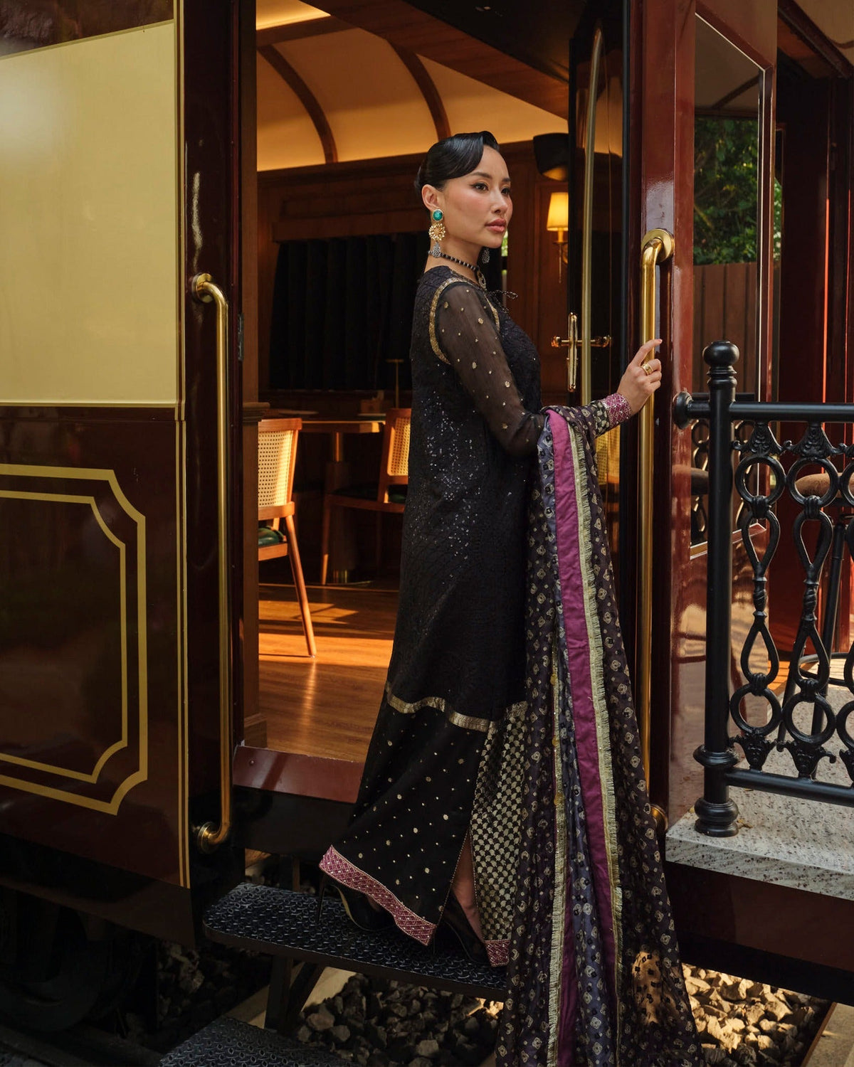 Mysie by Tahira | Wedding Formal Wears | BEA-Brand:Mysie by Tahira-Type:Ladies Clothes-Black-Raw Silk-House of Maryam- Buy in UK, USA