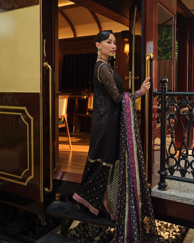 Mysie by Tahira | Wedding Formal Wears | BEA-Brand:Mysie by Tahira-Type:Ladies Clothes-Black-Raw Silk-House of Maryam- Buy in UK, USA