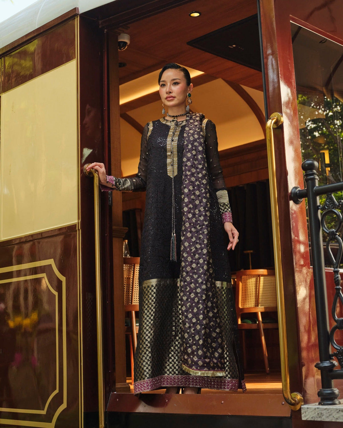 Mysie by Tahira | Wedding Formal Wears | BEA-Brand:Mysie by Tahira-Type:Ladies Clothes-Black-Raw Silk-House of Maryam- Buy in UK, USA