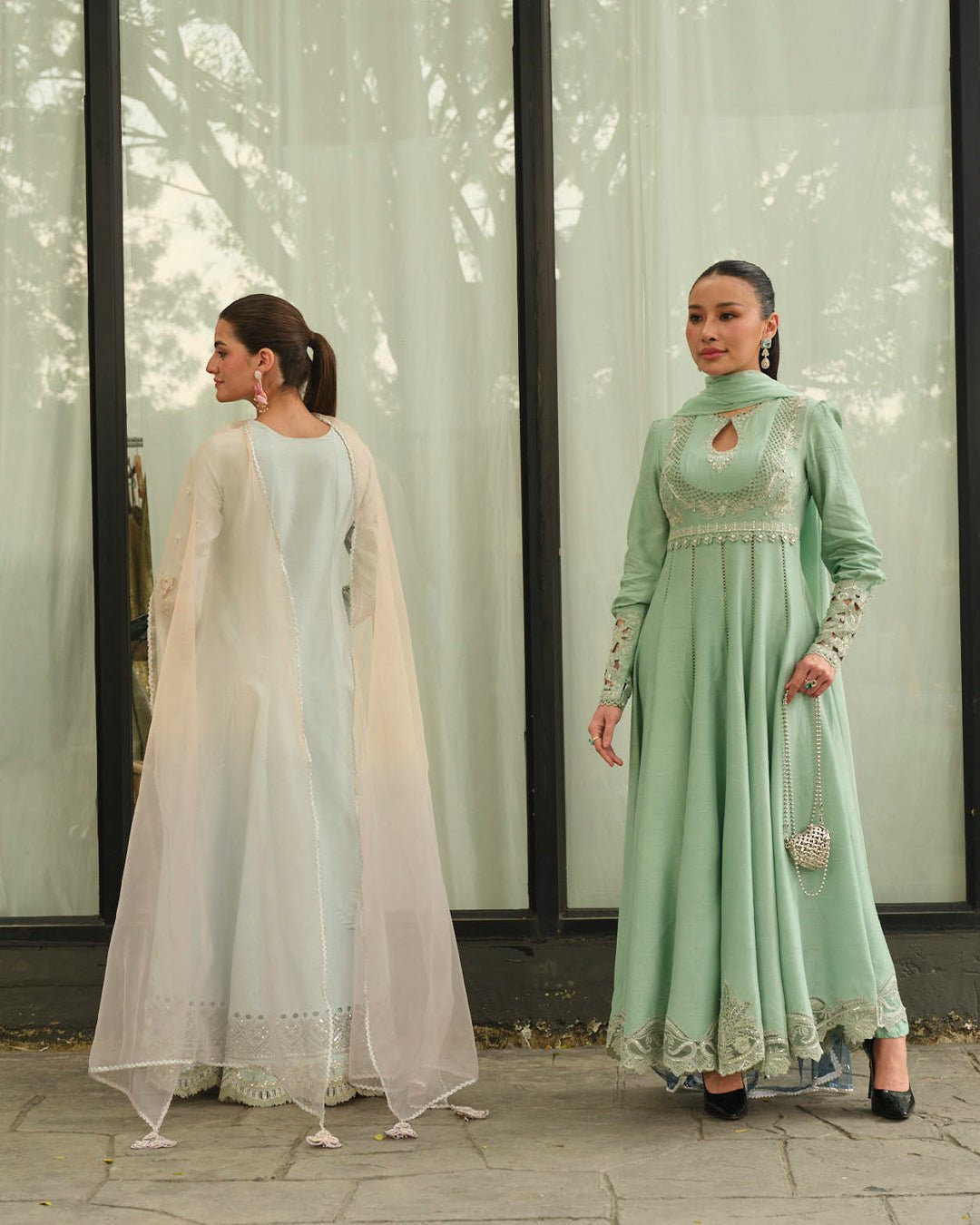Mysie by Tahira | Wedding Formal Wears | CRAYOLA-Brand:Mysie by Tahira-Type:Ladies Clothes-Pale Mint Green-Raw Silk-House of Maryam- Buy in UK, USA