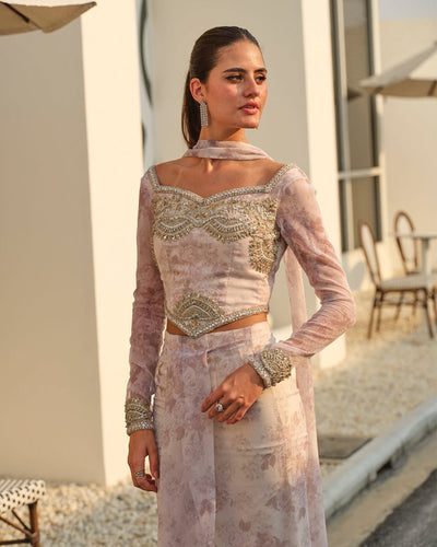 Mysie by Tahira | Wedding Formal Wears | HAREEM-Brand:Mysie by Tahira-Type:Ladies Clothes-Off White-Chiffon-House of Maryam- Buy in UK, USA