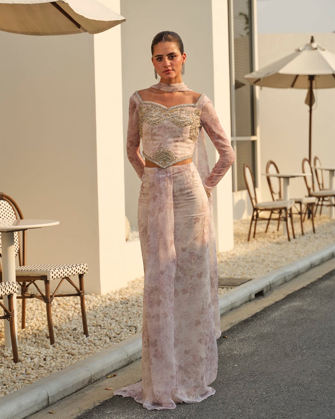 Mysie by Tahira | Wedding Formal Wears | HAREEM-Brand:Mysie by Tahira-Type:Ladies Clothes-Off White-Chiffon-House of Maryam- Buy in UK, USA