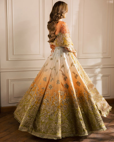 Mysie by Tahira | Wedding Formal Wears | HAZEL-Brand:Mysie by Tahira-Type:Ladies Clothes-Orange-Organza-House of Maryam- Buy in UK, USA