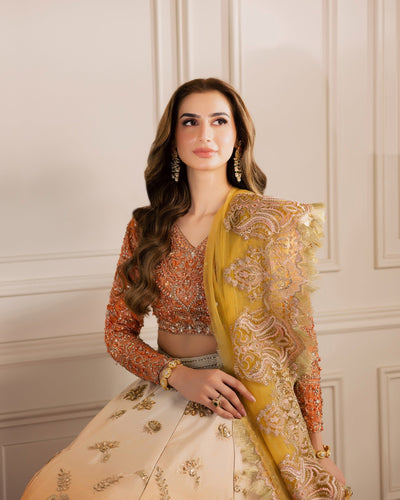 Mysie by Tahira | Wedding Formal Wears | HAZEL-Brand:Mysie by Tahira-Type:Ladies Clothes-Orange-Organza-House of Maryam- Buy in UK, USA