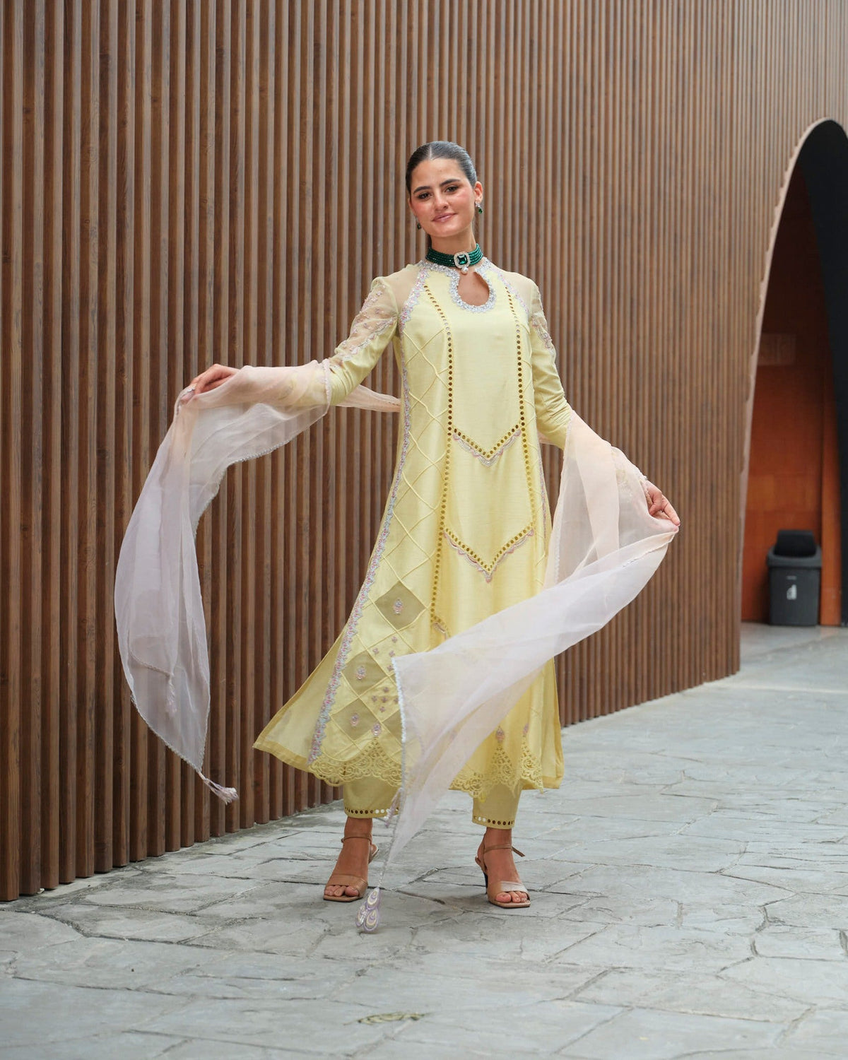 Mysie by Tahira | Wedding Formal Wears | KIARA-Brand:Mysie by Tahira-Type:Ladies Clothes-Lemon Yellow-Raw Silk-House of Maryam- Buy in UK, USA