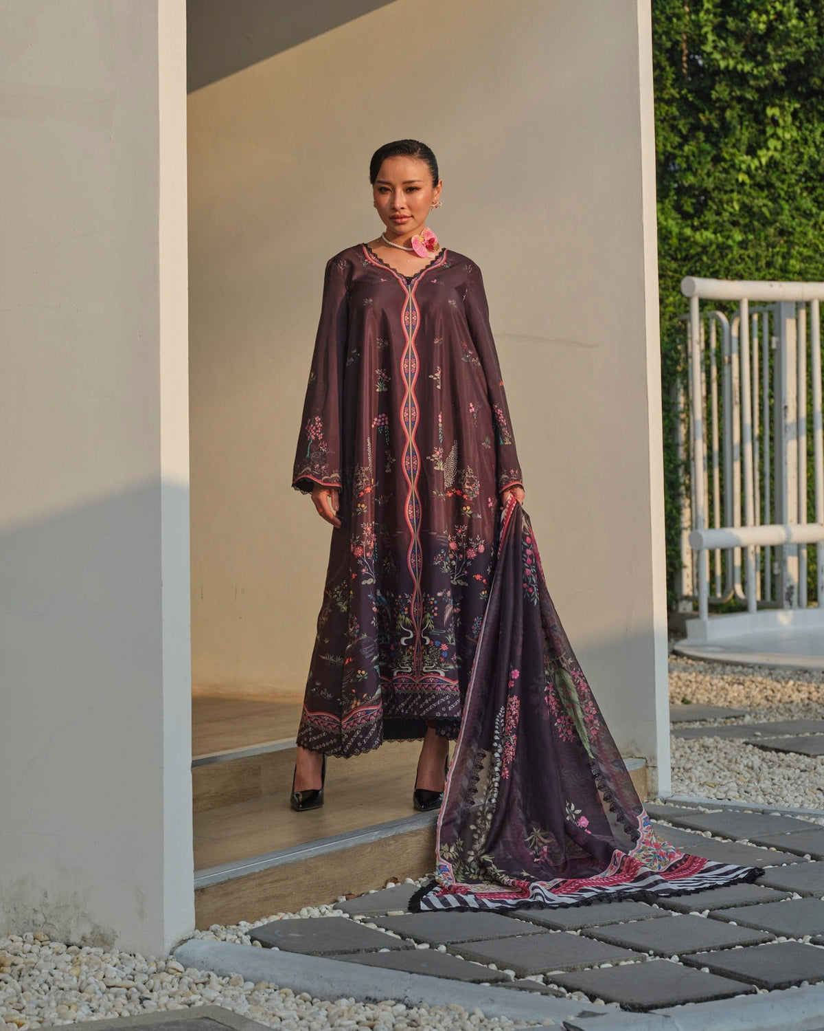 Mysie by Tahira | Wedding Formal Wears | M - 5-Brand:Mysie by Tahira-Type:Ladies Clothes-Black-Raw Silk-House of Maryam- Buy in UK, USA