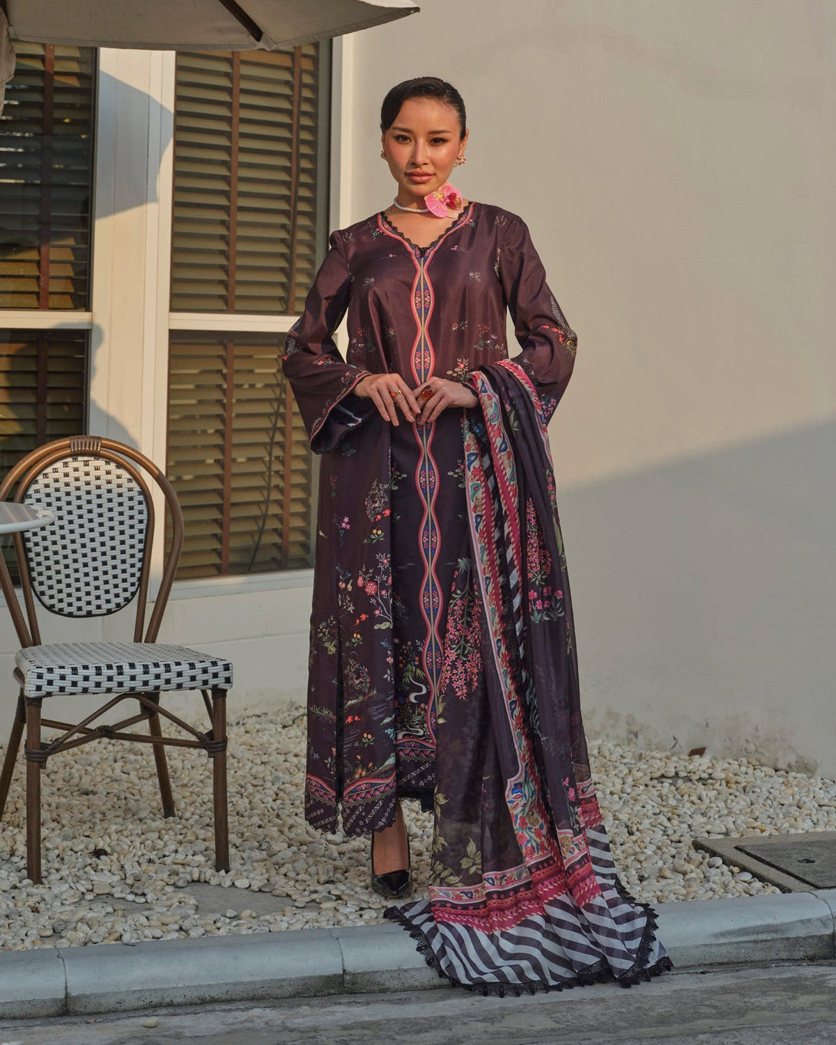 Mysie by Tahira | Wedding Formal Wears | M - 5-Brand:Mysie by Tahira-Type:Ladies Clothes-Black-Raw Silk-House of Maryam- Buy in UK, USA