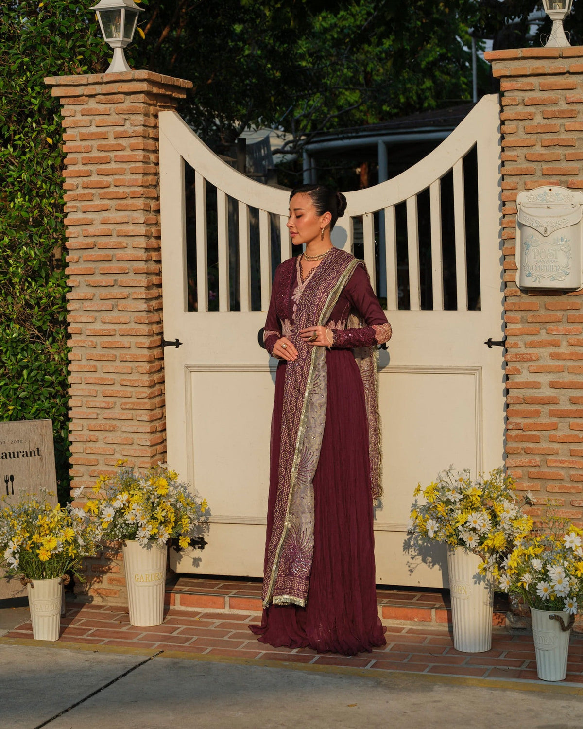 Mysie by Tahira | Wedding Formal Wears | NAILA-Brand:Mysie by Tahira-Type:Ladies Clothes-Maroon-Raw Silk-House of Maryam- Buy in UK, USA