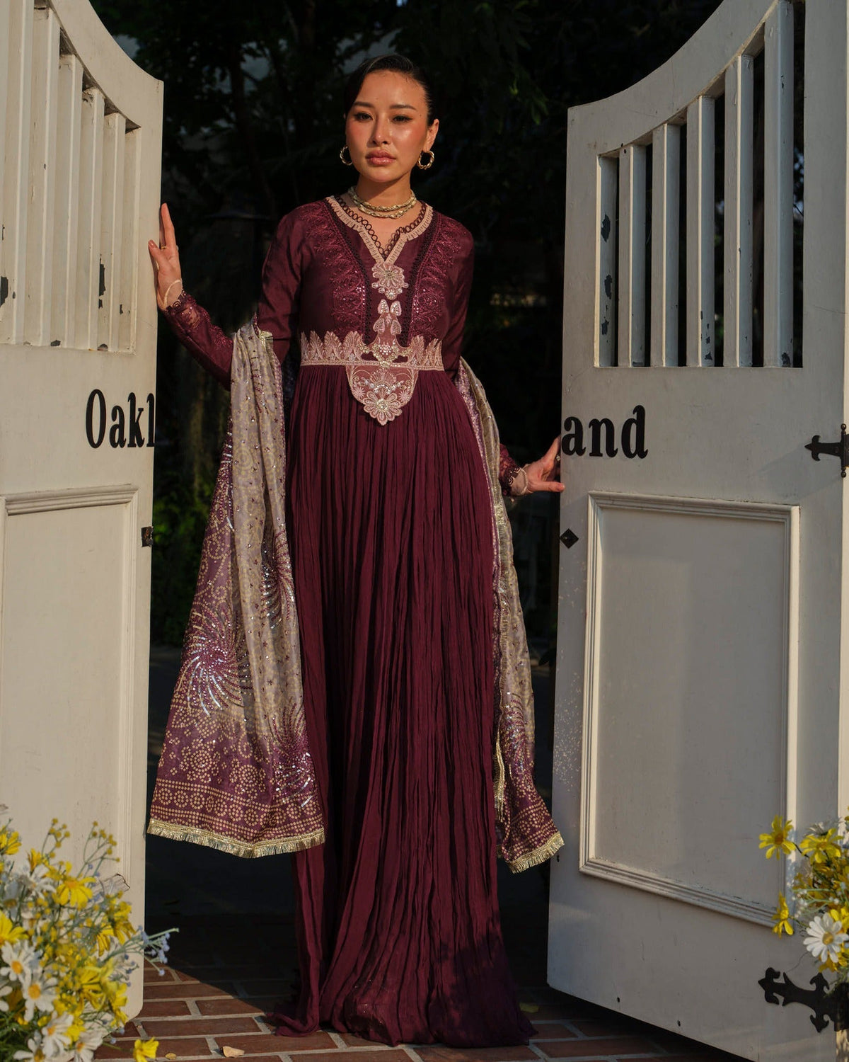 Mysie by Tahira | Wedding Formal Wears | NAILA-Brand:Mysie by Tahira-Type:Ladies Clothes-Maroon-Raw Silk-House of Maryam- Buy in UK, USA
