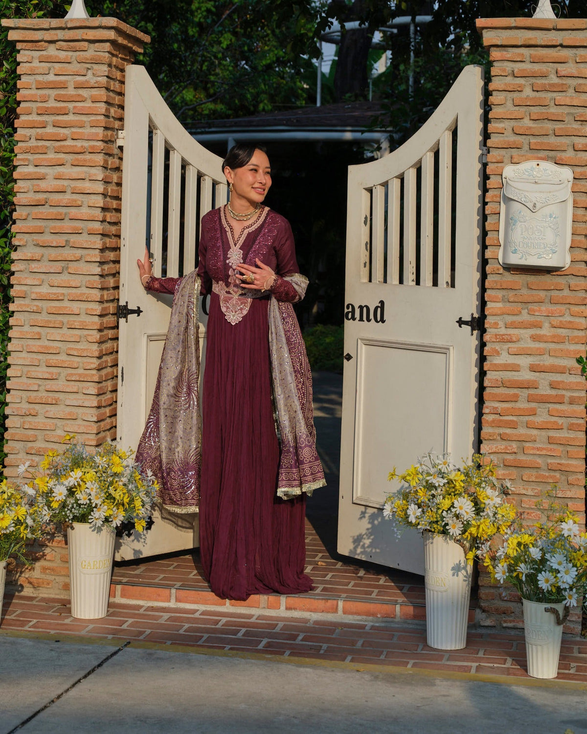 Mysie by Tahira | Wedding Formal Wears | NAILA-Brand:Mysie by Tahira-Type:Ladies Clothes-Maroon-Raw Silk-House of Maryam- Buy in UK, USA