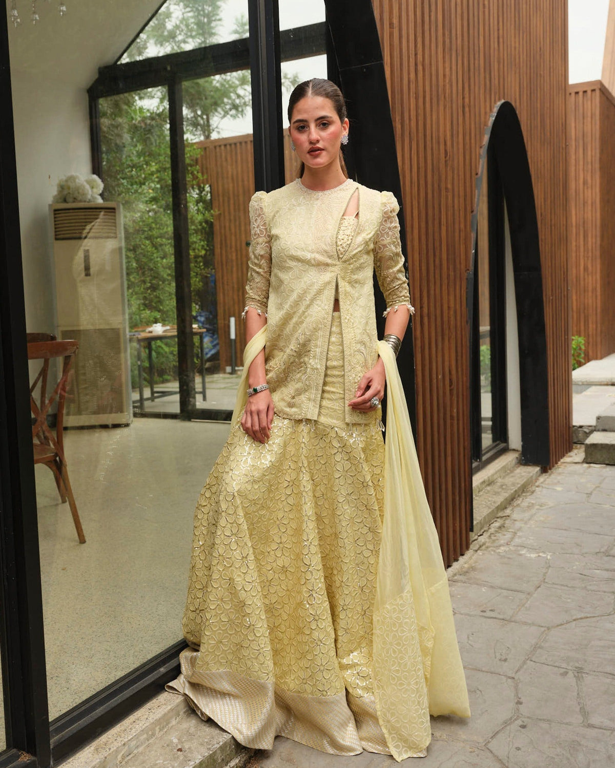 Mysie by Tahira | Wedding Formal Wears | PASTEL-Brand:Mysie by Tahira-Type:Ladies Clothes-Lemon Yellow - House of Maryam- Buy in UK, USA