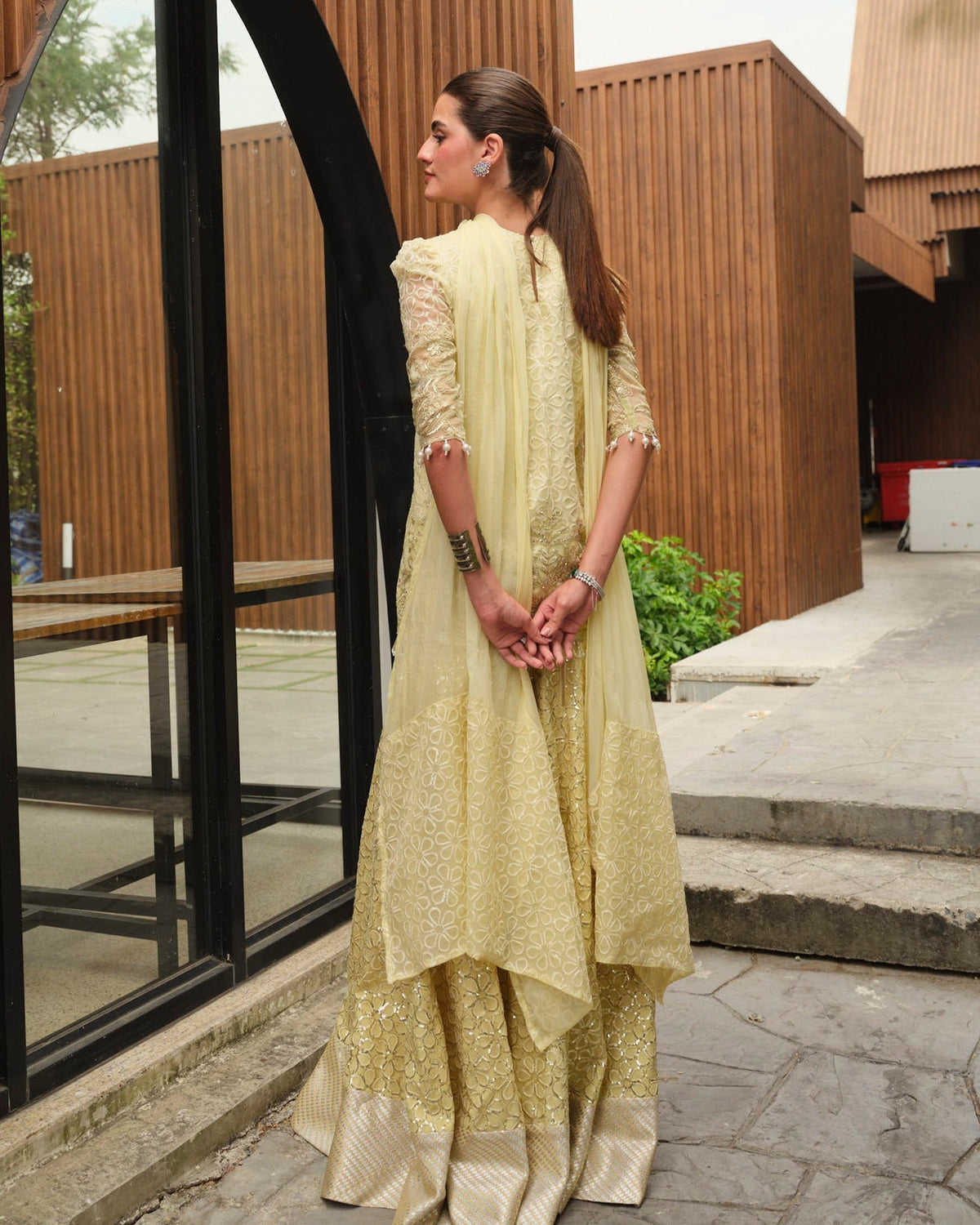 Mysie by Tahira | Wedding Formal Wears | PASTEL-Brand:Mysie by Tahira-Type:Ladies Clothes-Lemon Yellow - House of Maryam- Buy in UK, USA