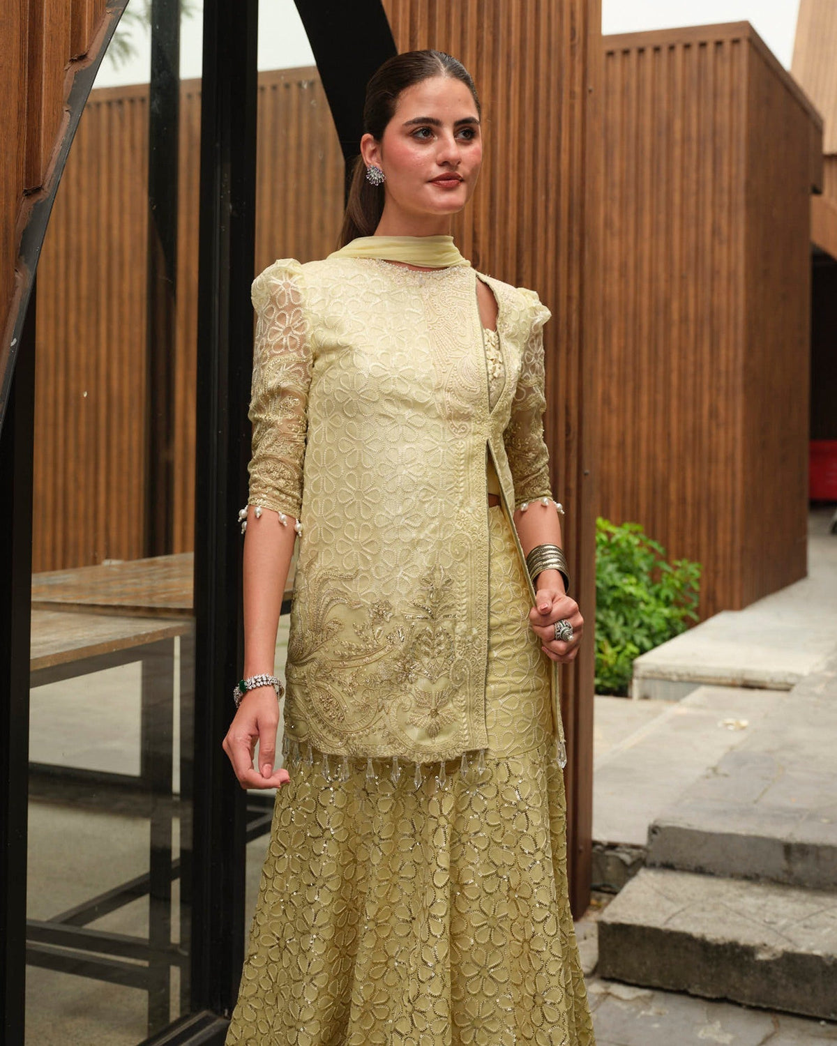 Mysie by Tahira | Wedding Formal Wears | PASTEL-Brand:Mysie by Tahira-Type:Ladies Clothes-Lemon Yellow - House of Maryam- Buy in UK, USA