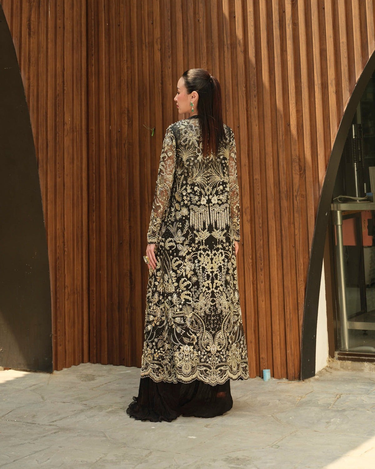 Mysie by Tahira | Wedding Formal Wears | SPICE-Brand:Mysie by Tahira-Type:Ladies Clothes-Black-Chiffon-House of Maryam- Buy in UK, USA