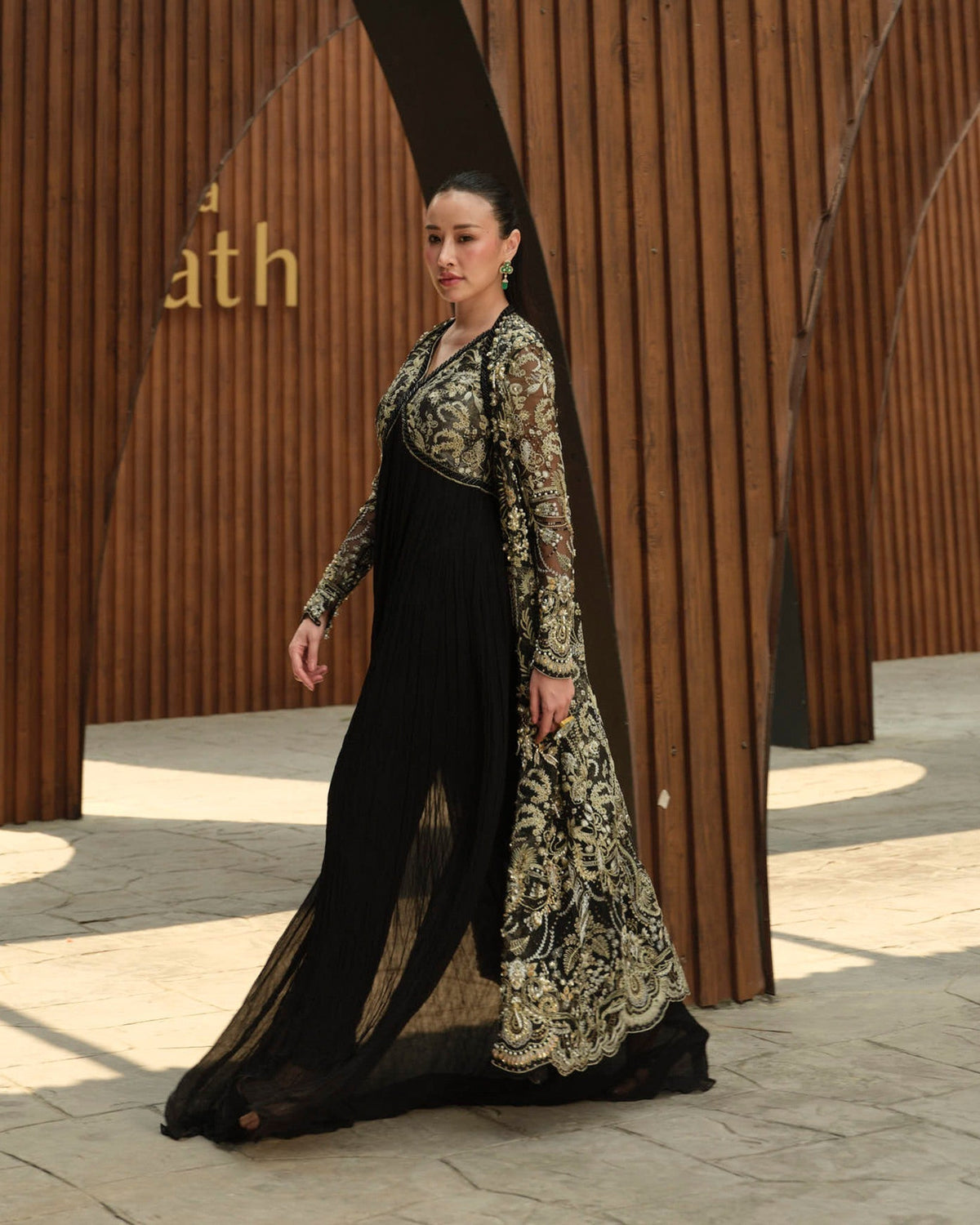 Mysie by Tahira | Wedding Formal Wears | SPICE-Brand:Mysie by Tahira-Type:Ladies Clothes-Black-Chiffon-House of Maryam- Buy in UK, USA