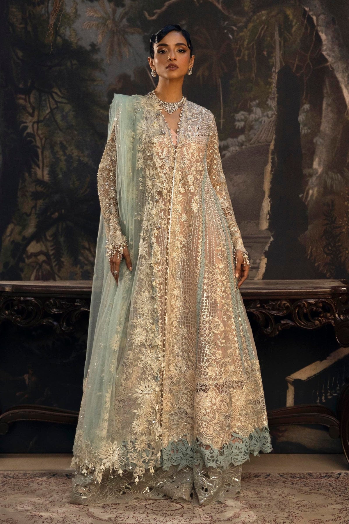Sana Safinaz | Nura Vol. I 2025 | Organza 3 Piece Suit (N251-001-3CT) -  Sana Safinaz  - Original Designer Dress - House of Maryam
