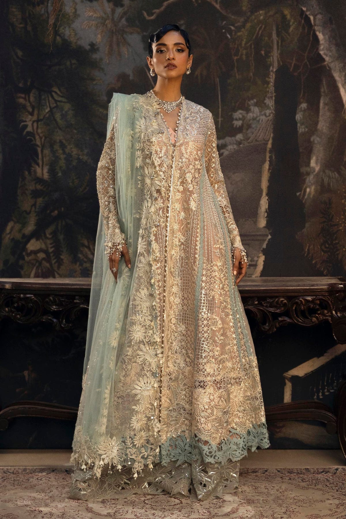 Sana Safinaz | Nura Vol. I 2025 | Organza 3 Piece Suit (N251-001-3CT) -  Sana Safinaz  - Original Designer Dress - House of Maryam