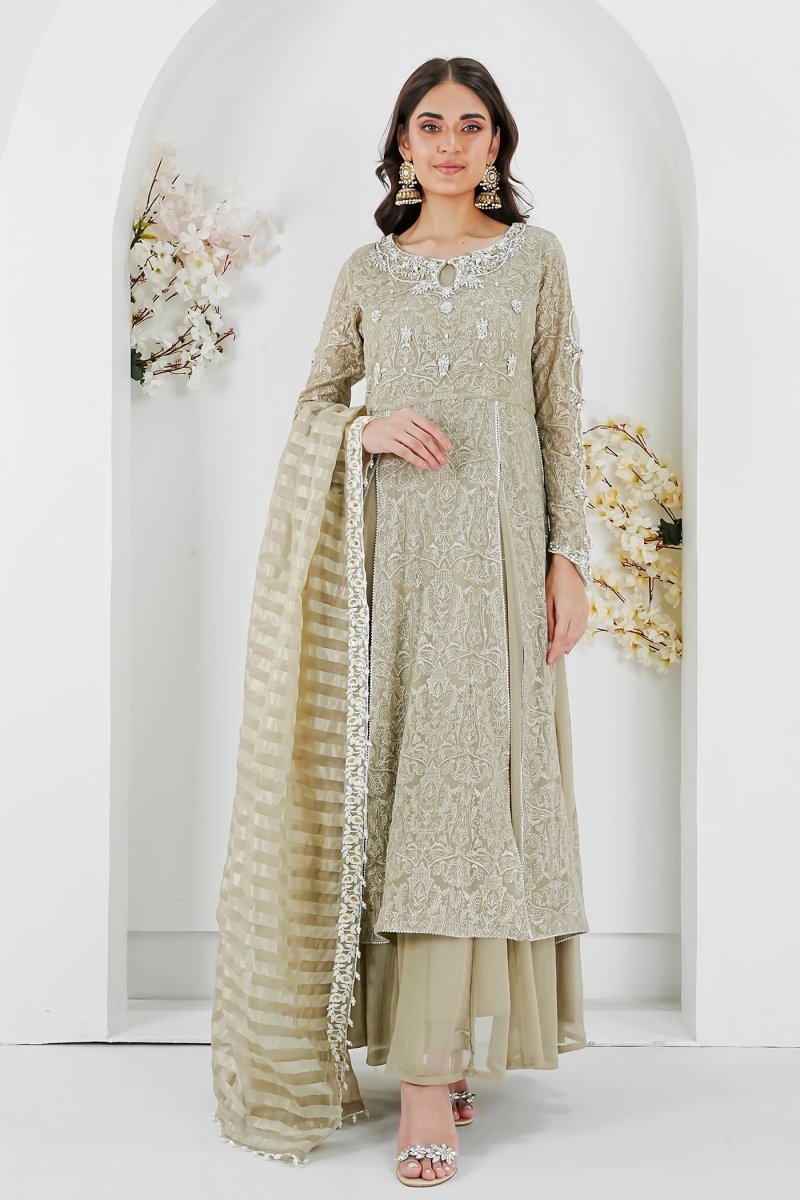 Panache | Pret | Neutral Oasis -  Panache By Mona  - Original Designer Dress - House of Maryam
