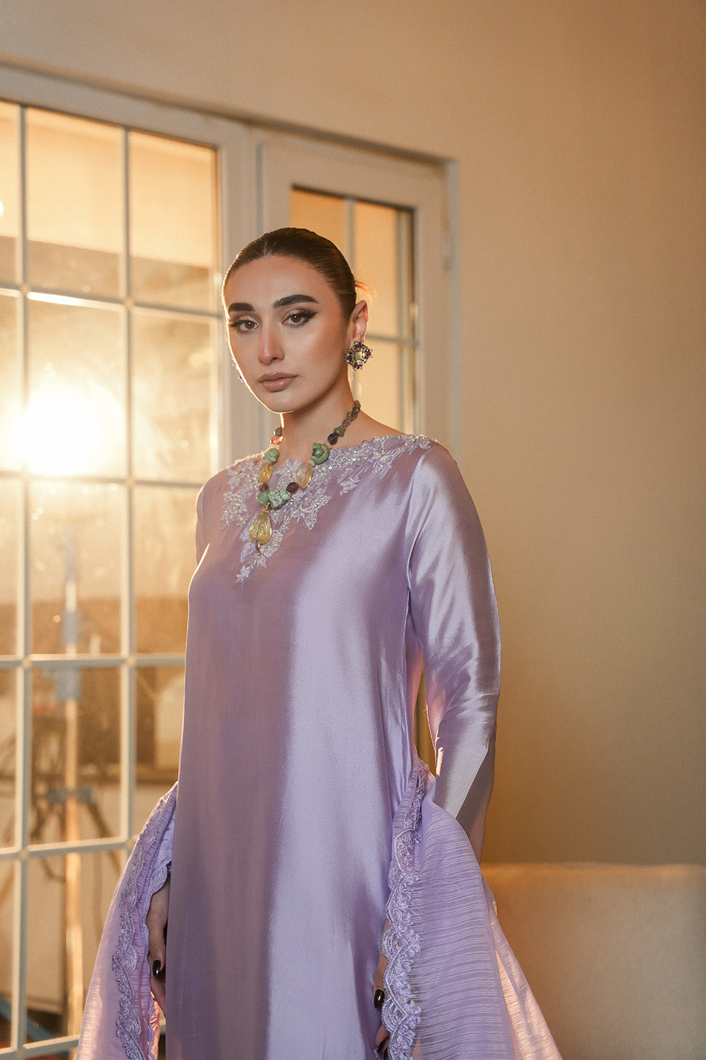 Nilofer Shahid | Verve Summer 24 | Dynamic Diva (3pc)- Verve SS 24 -  Nilofer Shahid Formal -  House of Maryam