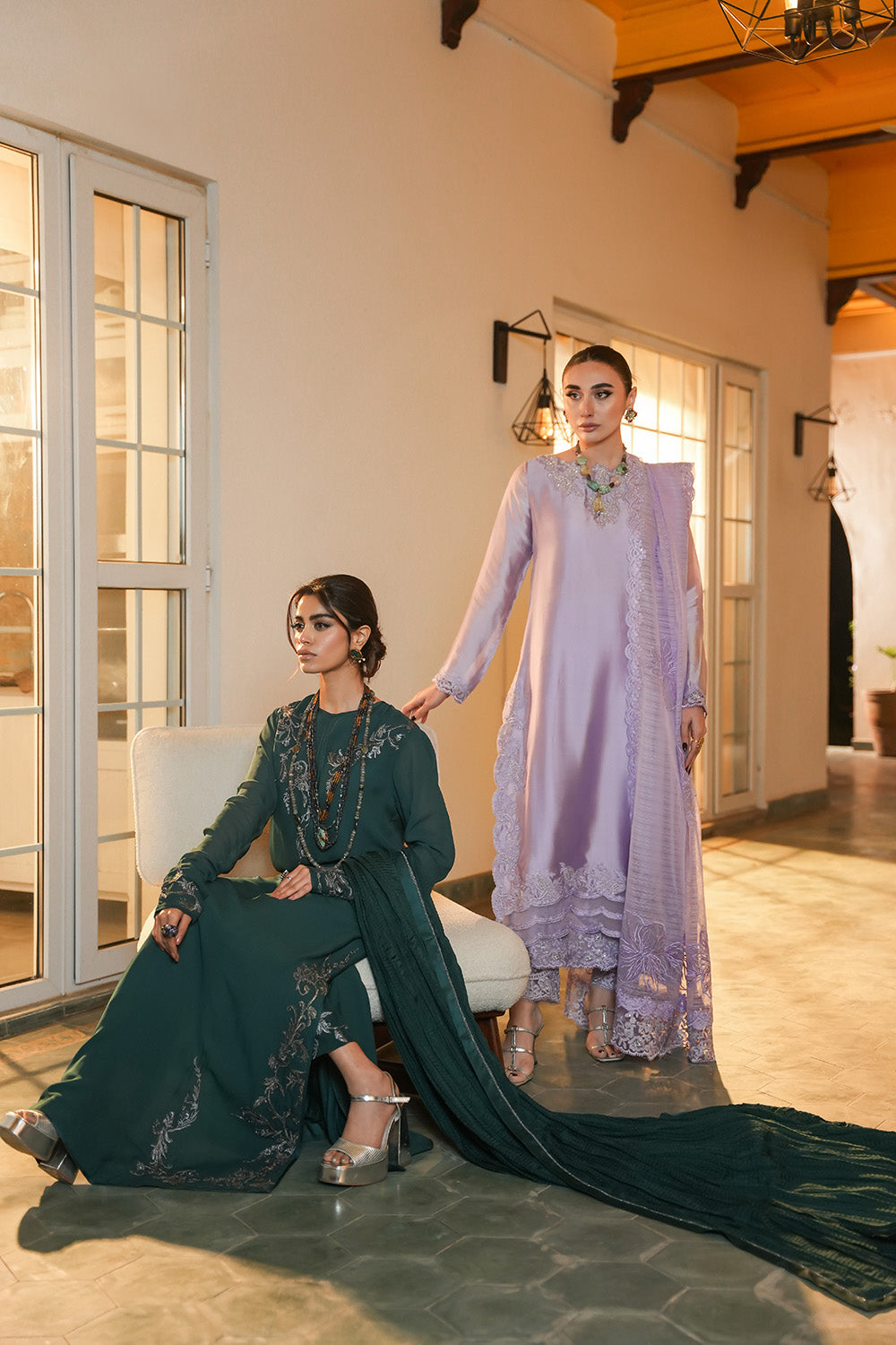 Nilofer Shahid | Verve Summer 24 | Dynamic Diva (3pc)- Verve SS 24 -  Nilofer Shahid Formal -  House of Maryam