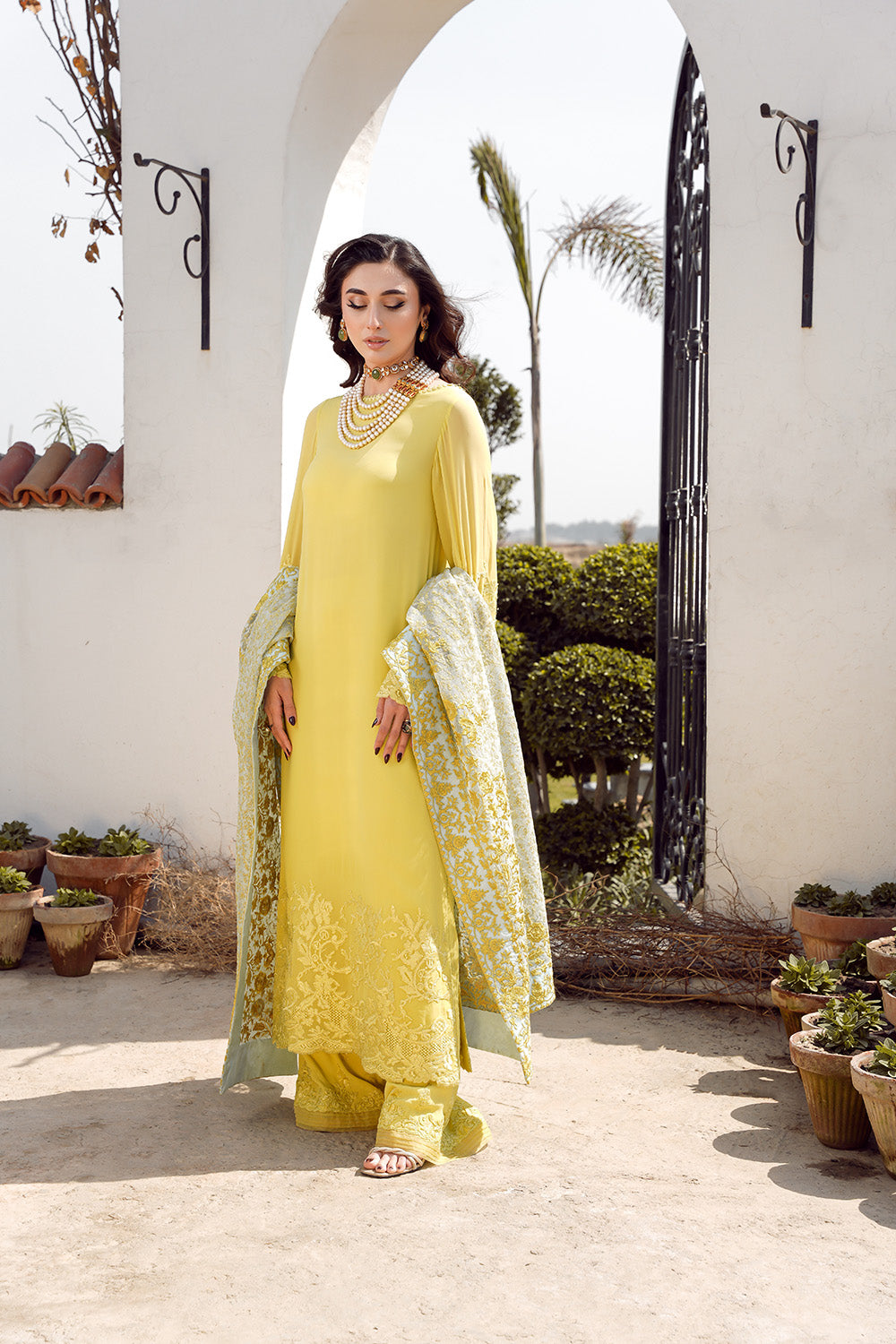Nilofer Shahid | Verve Summer 24 | Evara (3pc)  Verve SS 24 -  Nilofer Shahid Formal -  House of Maryam