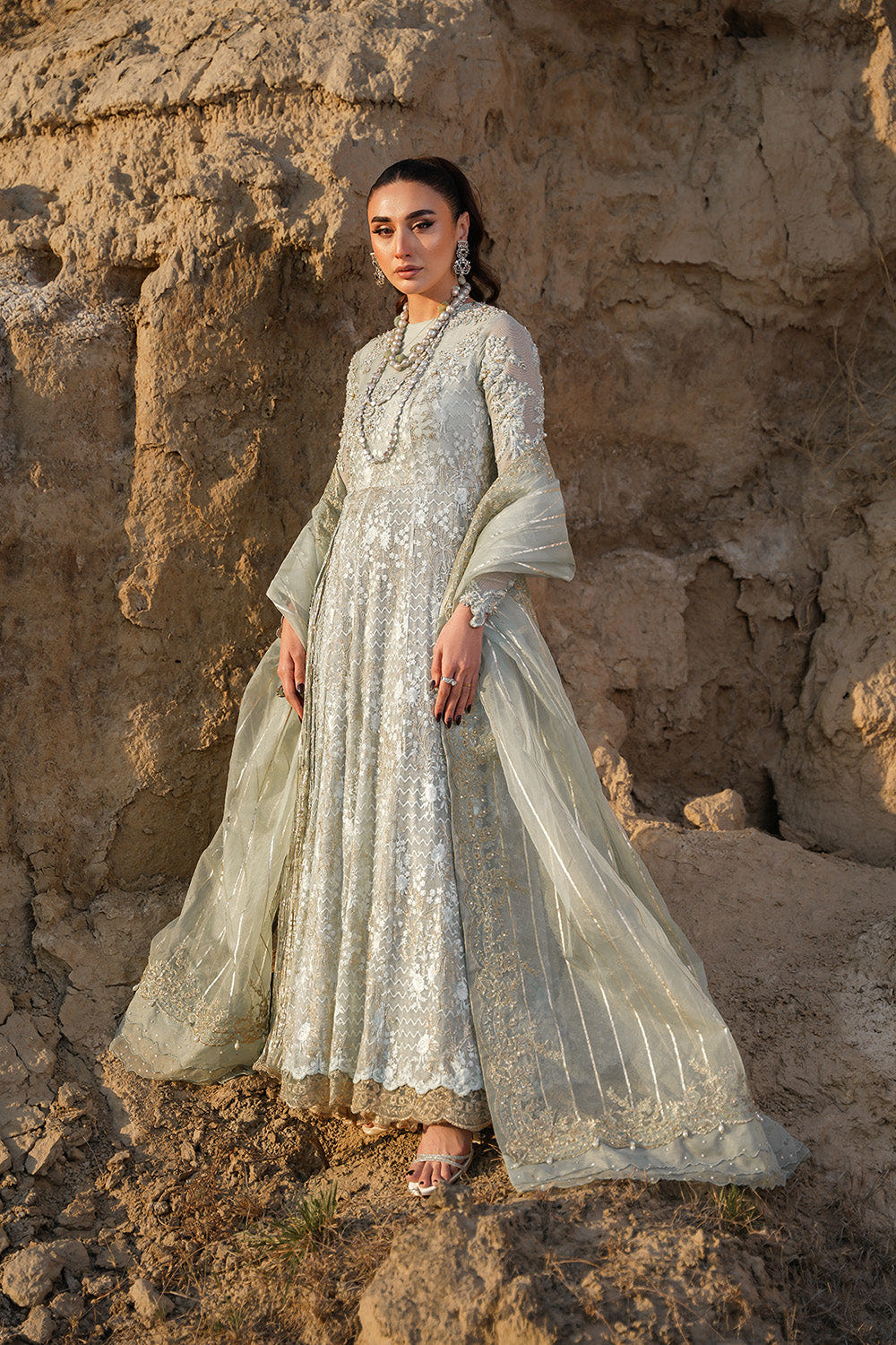 Nilofer Shahid | Verve Summer 24 | Mavi  Verve SS 24 -  Nilofer Shahid Formal - Original Designer Dress - House of Maryam