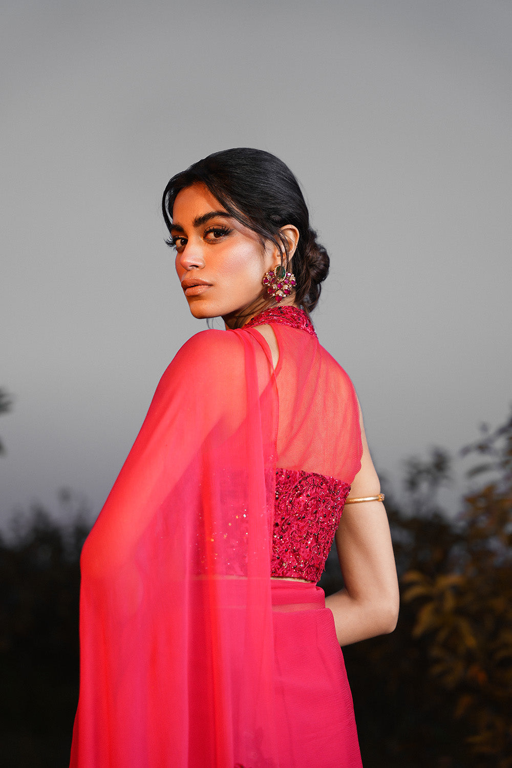 Nilofer Shahid | Verve Summer 24 | Radiant Rebel (Saree) by Designer Nilofer Shahid - House of Maryam - Pakistani Designer Ethnic Wear in {{ shop.shopifyCountryName }}