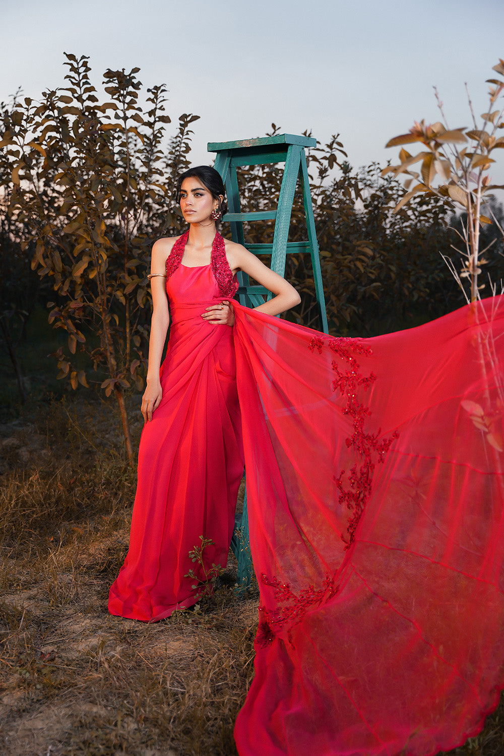 Nilofer Shahid | Verve Summer 24 | Radiant Rebel (Saree) by Designer Nilofer Shahid - House of Maryam - Pakistani Designer Ethnic Wear in {{ shop.shopifyCountryName }}