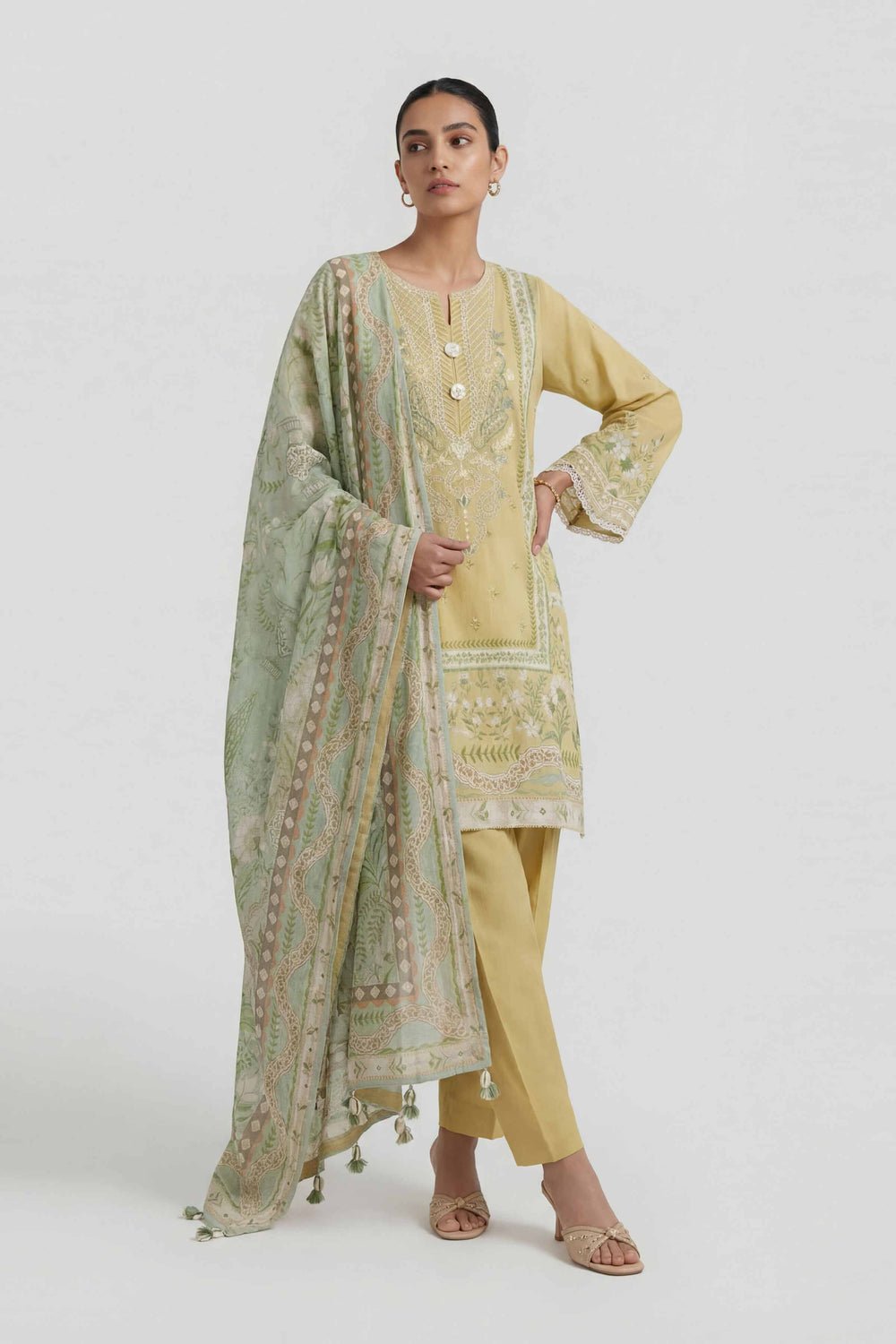 Nishat | Eid Lawn | 42601454-Brand:Nishat-Type:Ladies Clothes-Dull Gold-Lawn-House of Maryam- Buy in UK, USA
