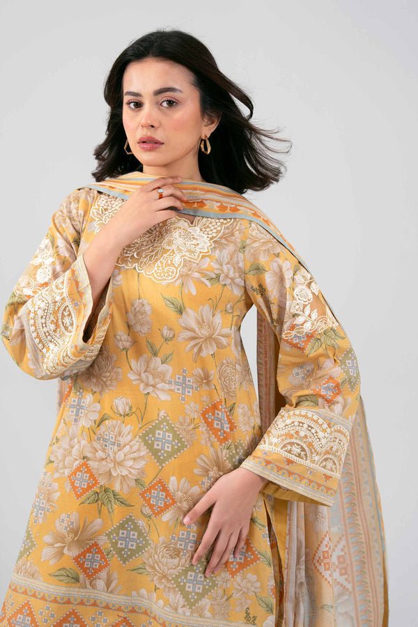 Nishat | Eid Lawn | 42601456-Brand:Nishat-Type:Ladies Clothes-Mustard Yellow-Lawn-House of Maryam- Buy in UK, USA