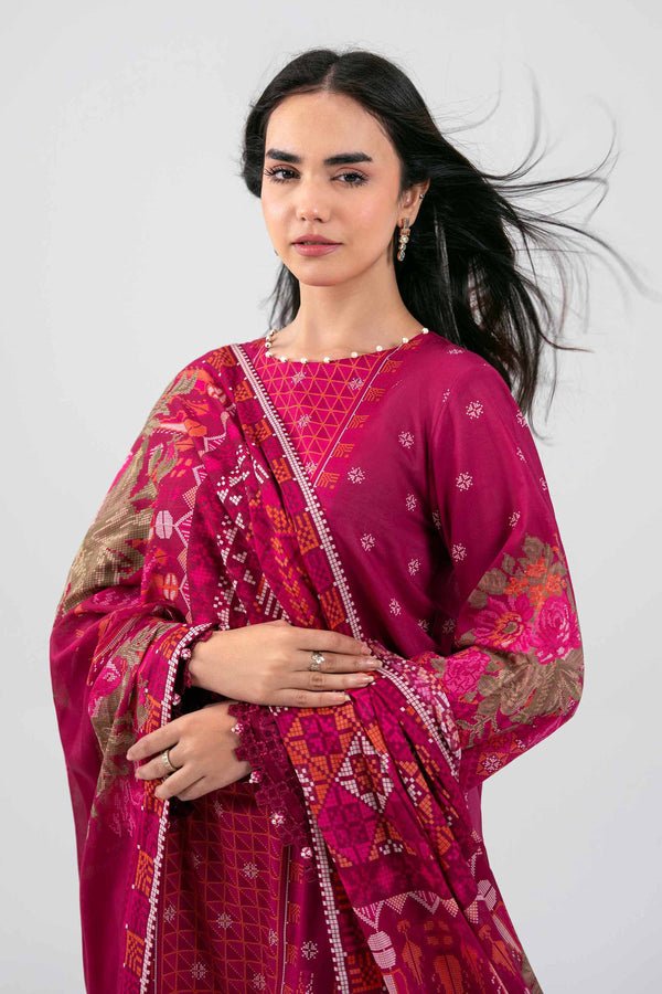 Nishat | Eid Lawn | 42601457-Brand:Nishat-Type:Ladies Clothes-Magenta-Lawn-House of Maryam- Buy in UK, USA