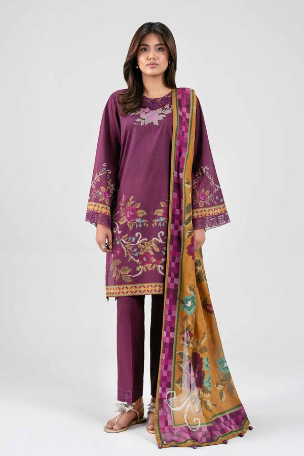 Nishat | Eid Lawn | 42601462-Brand:Nishat-Type:Ladies Clothes-Plum-Lawn-House of Maryam- Buy in UK, USA
