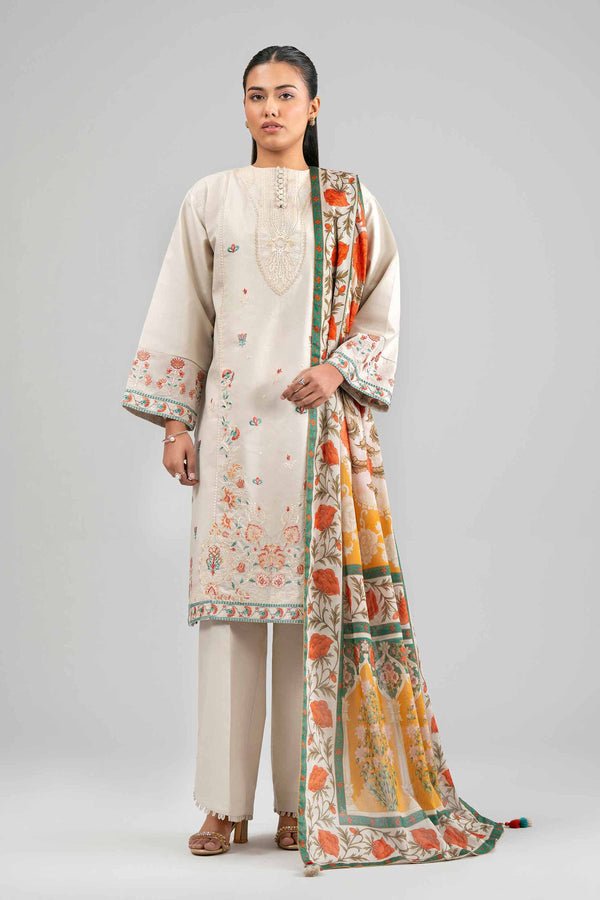 Nishat | Eid Lawn | 42601527-Brand:Nishat-Type:Ladies Clothes-Off White-Lawn-House of Maryam- Buy in UK, USA
