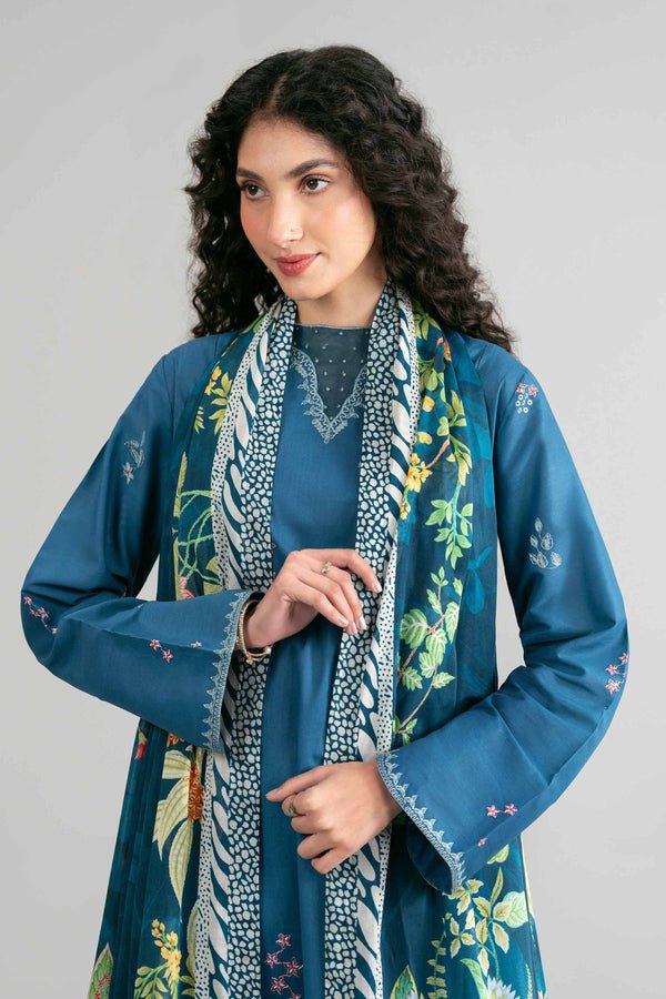 Nishat | Eid Lawn | 42601533-Brand:Nishat-Type:Ladies Clothes-Teal Blue-Lawn-House of Maryam- Buy in UK, USA