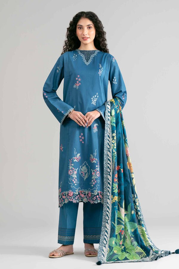 Nishat | Eid Lawn | 42601533-Brand:Nishat-Type:Ladies Clothes-Teal Blue-Lawn-House of Maryam- Buy in UK, USA