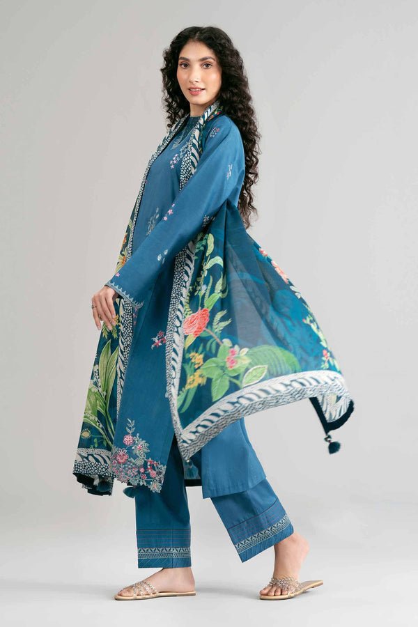 Nishat | Eid Lawn | 42601533-Brand:Nishat-Type:Ladies Clothes-Teal Blue-Lawn-House of Maryam- Buy in UK, USA