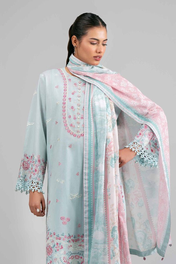 Nishat | Eid Lawn | 42601539-Brand:Nishat-Type:Ladies Clothes-Ice Blue-Lawn-House of Maryam- Buy in UK, USA