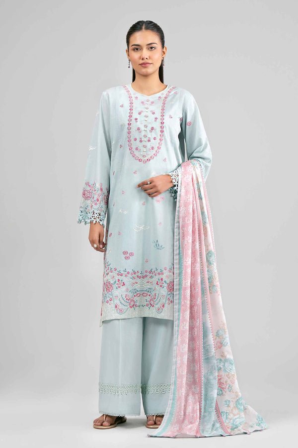 Nishat | Eid Lawn | 42601539-Brand:Nishat-Type:Ladies Clothes-Ice Blue-Lawn-House of Maryam- Buy in UK, USA