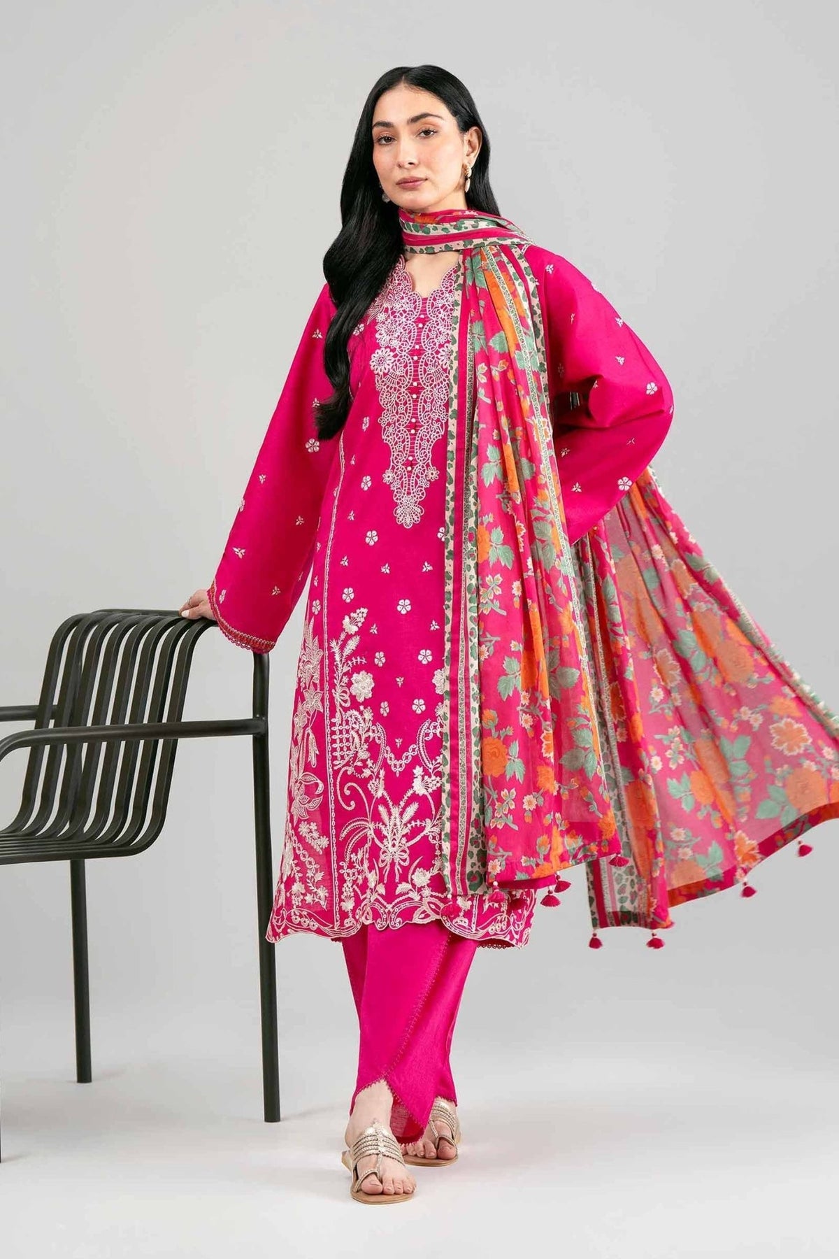 Nishat | Eid Lawn | 42601542-Brand:Nishat-Type:Ladies Clothes-Hot Pink-Lawn-House of Maryam- Buy in UK, USA