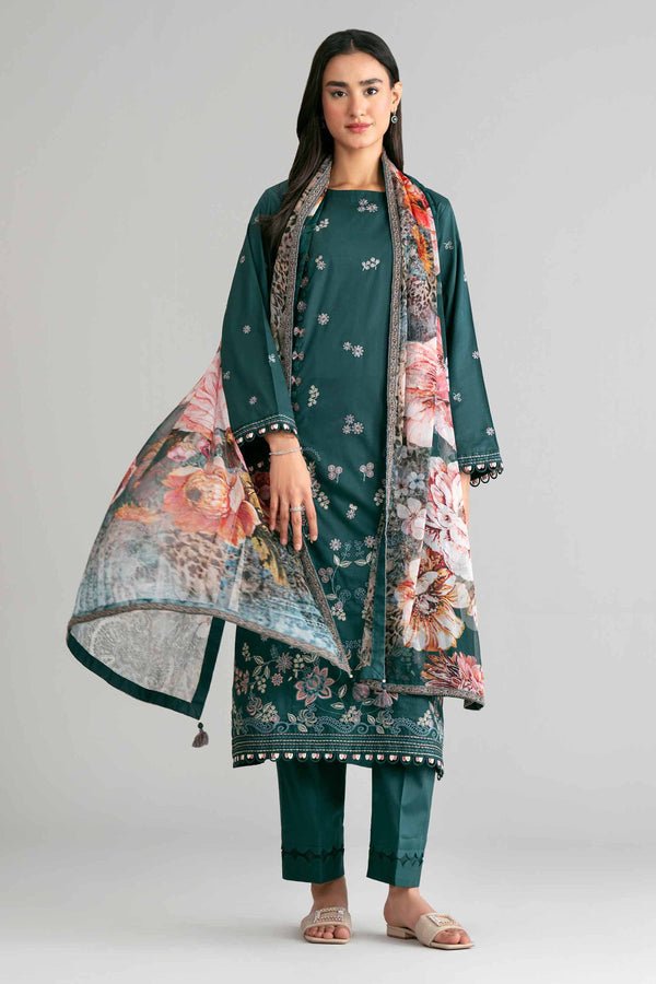 Nishat | Eid Lawn | 42601548-Brand:Nishat-Type:Ladies Clothes-Teal Green-Lawn-House of Maryam- Buy in UK, USA