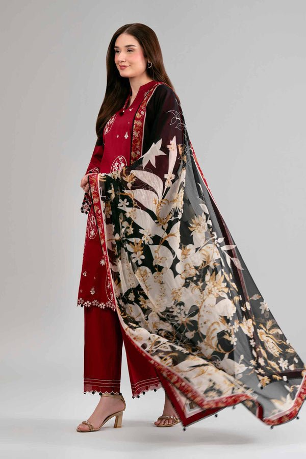 Nishat | Eid Lawn | 42601550-Brand:Nishat-Type:Ladies Clothes-Red-Lawn-House of Maryam- Buy in UK, USA
