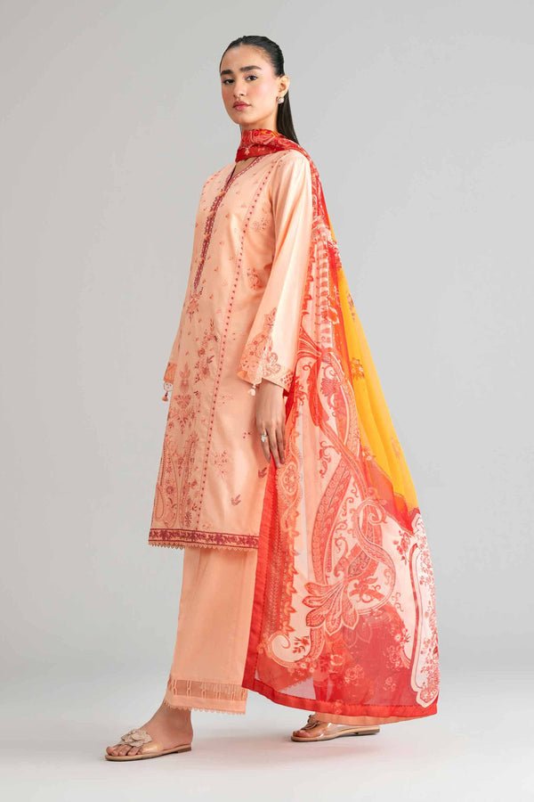 Nishat | Eid Lawn | 42601553-Brand:Nishat-Type:Ladies Clothes-Pale Peach-Lawn-House of Maryam- Buy in UK, USA