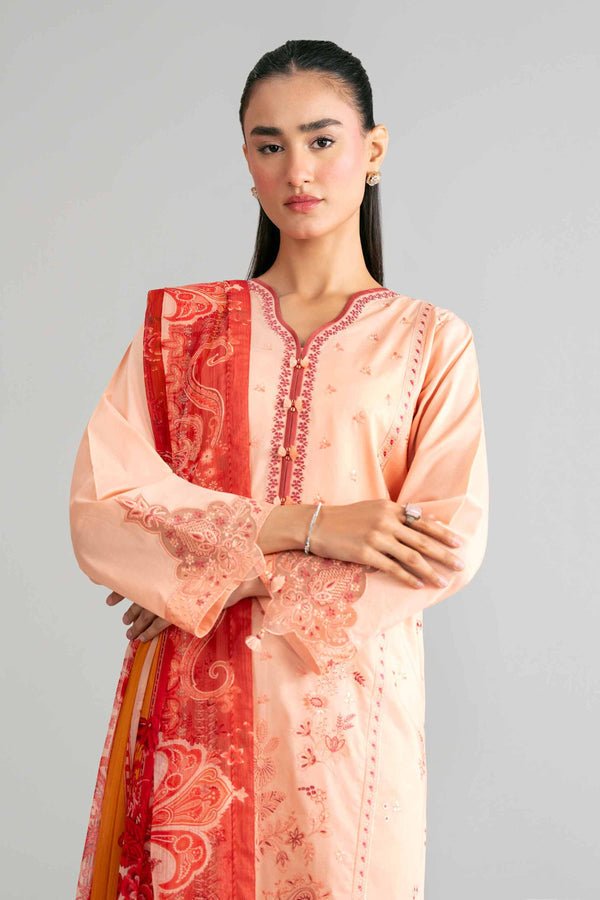 Nishat | Eid Lawn | 42601553-Brand:Nishat-Type:Ladies Clothes-Pale Peach-Lawn-House of Maryam- Buy in UK, USA