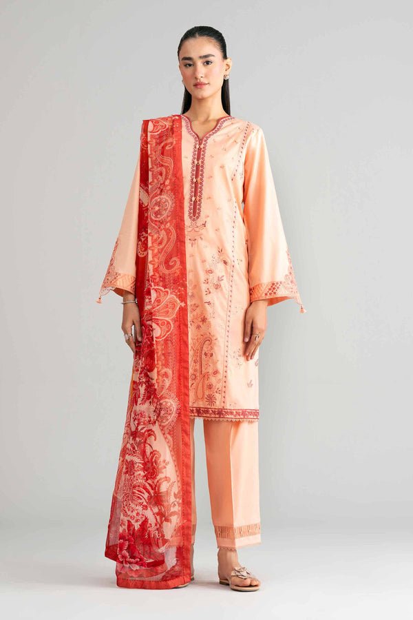 Nishat | Eid Lawn | 42601553-Brand:Nishat-Type:Ladies Clothes-Pale Peach-Lawn-House of Maryam- Buy in UK, USA