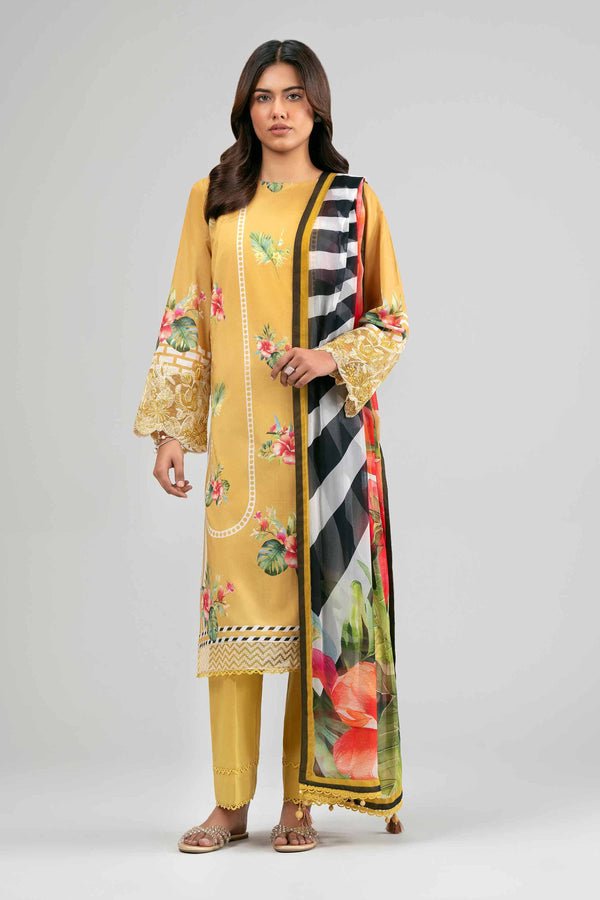 Nishat | Eid Lawn | 42601556-Brand:Nishat-Type:Ladies Clothes-Mustard-Lawn-House of Maryam- Buy in UK, USA