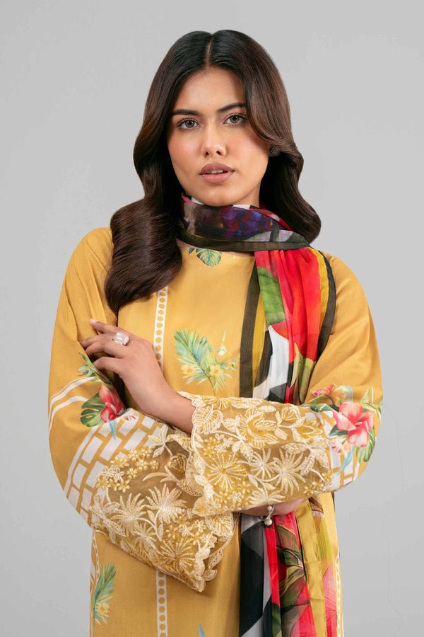 Nishat | Eid Lawn | 42601556-Brand:Nishat-Type:Ladies Clothes-Mustard-Lawn-House of Maryam- Buy in UK, USA